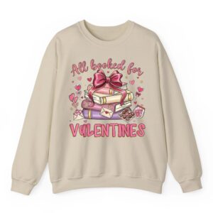 Valentines All Booked for Valentines Librarian Teacher Sweatshirt 04