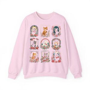 Vintage Kitten Christmas Cats Cat Mom Cat Dad Women Men Sweatshirt