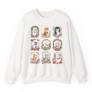 Vintage Kitten Christmas Cats Cat Mom Cat Dad Women Men Sweatshirt 06
