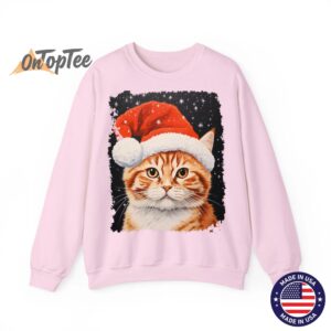 Vintage Pop Art Ginger Cat Christmas Sweatshirt 02