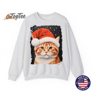 Vintage Pop Art Ginger Cat Christmas Sweatshirt 04