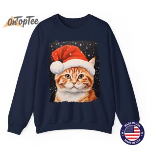 Vintage Pop Art Ginger Cat Christmas Sweatshirt 06