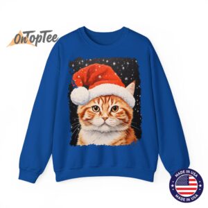 Vintage Pop Art Ginger Cat Christmas Sweatshirt 07