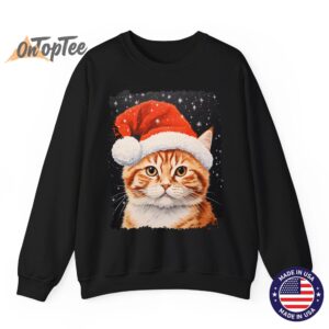Vintage Pop Art Ginger Cat Christmas Sweatshirt 08
