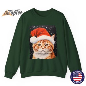 Vintage Pop Art Ginger Cat Christmas Sweatshirt 09