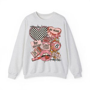 Vintage Western Valentine Collage Howdy Cowgirl XOXO Love Sweatshirt 03