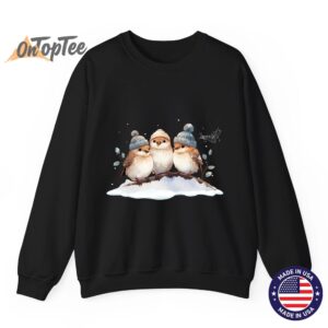 Winter Sparrows Cute Singing Songbird Lover Sweatshirt