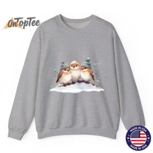 Winter Sparrows Cute Singing Songbird Lover Sweatshirt 02
