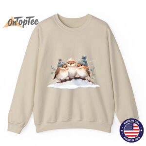 Winter Sparrows Cute Singing Songbird Lover Sweatshirt 03