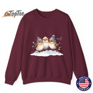 Winter Sparrows Cute Singing Songbird Lover Sweatshirt 05