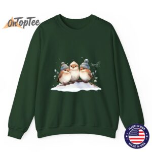 Winter Sparrows Cute Singing Songbird Lover Sweatshirt 06