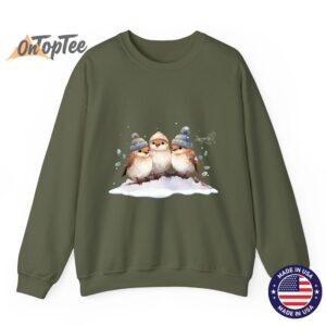 Winter Sparrows Cute Singing Songbird Lover Sweatshirt 07