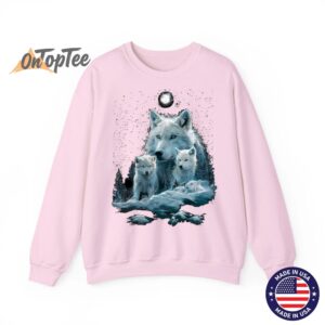 Wolf Lovers Snow Graphic Mommy Sweatshirt for Mothers Day 02