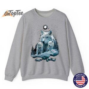 Wolf Lovers Snow Graphic Mommy Sweatshirt for Mothers Day 05