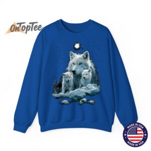Wolf Lovers Snow Graphic Mommy Sweatshirt for Mothers Day 07
