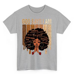Womens Black Girl Queen God Says I Am Melanin History Month T Shirt 02