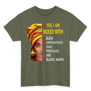 Yes I Am Mixed with Black Afro American Black History Month T Shirt 05