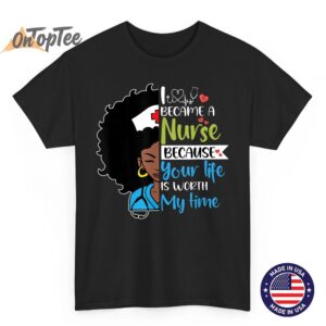 Black Woman Nurse Black History Month Nursing Scrub T-Shirt