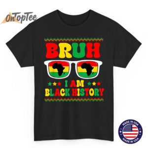 Boys Men Bruh I’m Black History Month Sunglasses African Map T-Shirt