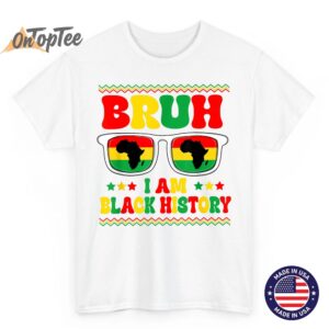 Boys Men Bruh Im Black History Month Sunglasses African Map T Shirt 02