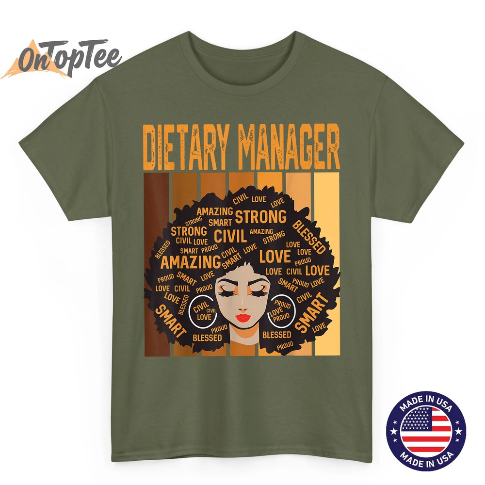 Dietary Manager Powerful Black History Month Black Pride T-Shirt Dietary Manager Powerful Black History Month Black Pride T-Shirt