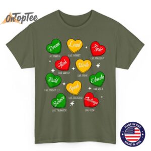 Retro Black History Hearts Dream Like Martin Women Men T Shirt 03