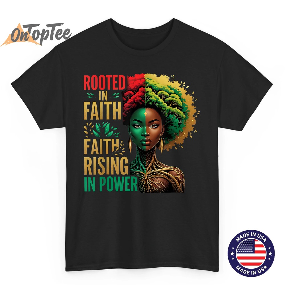 Rooted Faith Rising Afro God African Melanin Queen Headwrap T-Shirt Rooted Faith Rising Afro God African Melanin Queen Headwrap T-Shirt