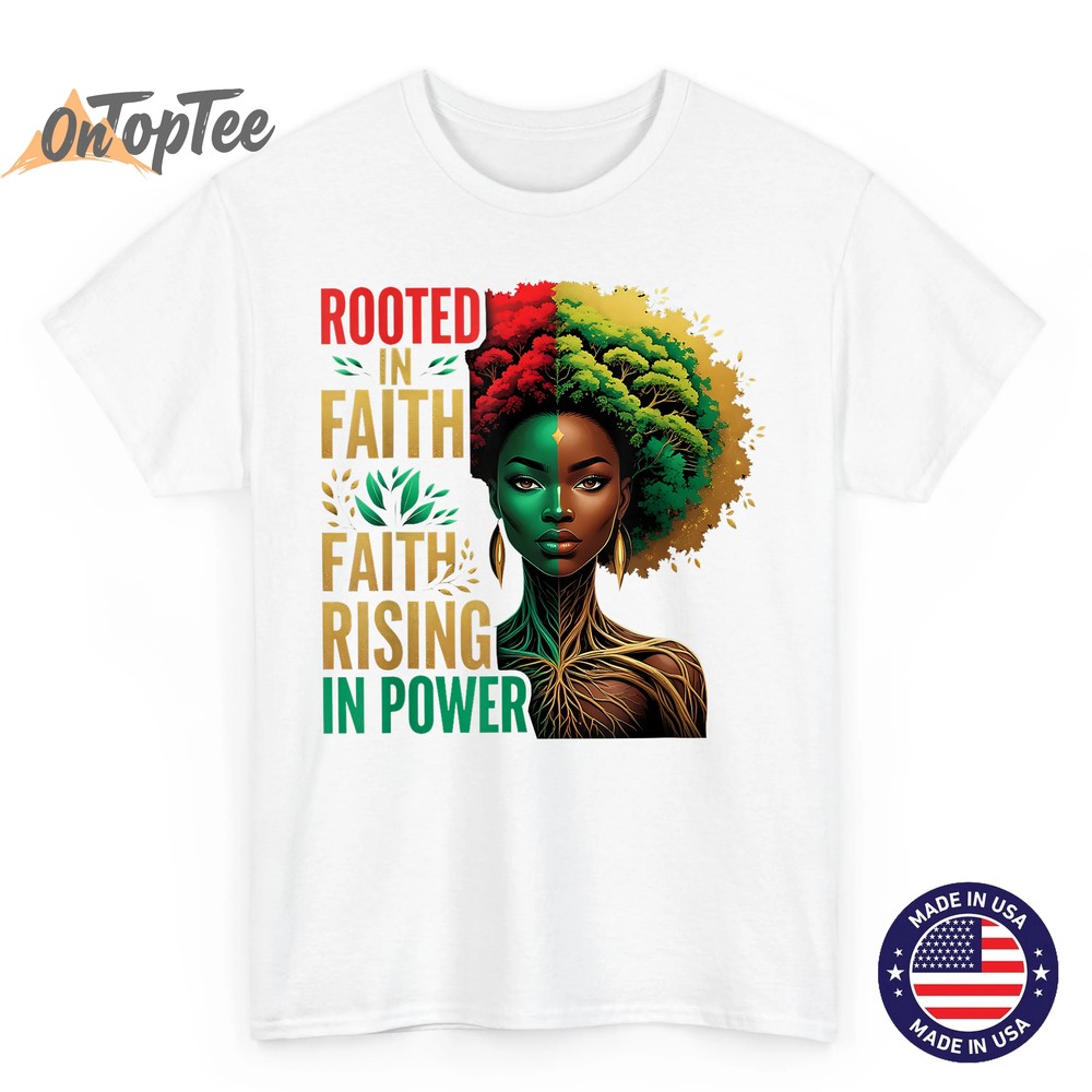 Rooted Faith Rising Afro God African Melanin Queen Headwrap T-Shirt Rooted Faith Rising Afro God African Melanin Queen Headwrap T-Shirt