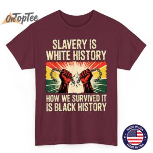 Slavery is White History Black History Month Afro American T Shirt 04
