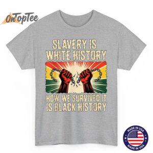 Slavery is White History Black History Month Afro American T Shirt 05