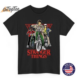 Stranger Things Retro 1983 On Bikes T-Shirt with Will Mike and Dustin