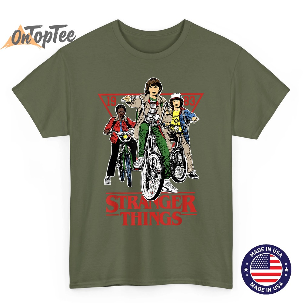 Stranger Things Retro 1983 On Bikes T-Shirt with Will Mike and Dustin Stranger Things Retro 1983 On Bikes T-Shirt with Will Mike and Dustin