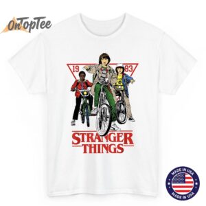Stranger Things Retro 1983 On Bikes T-Shirt with Will Mike and Dustin 5 Stranger Things Retro 1983 On Bikes T Shirt with Will Mike and Dustin 06